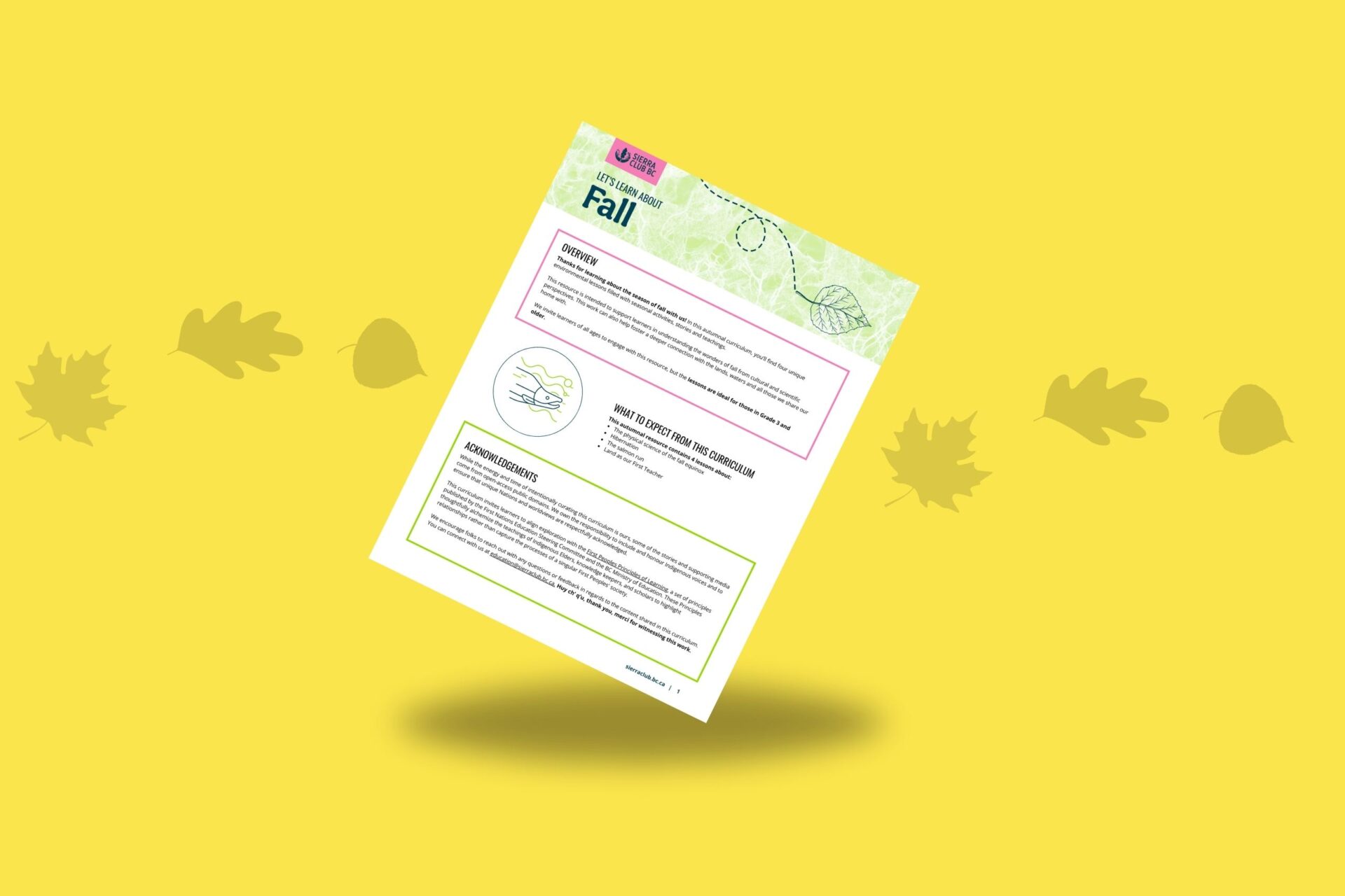 Educational curriculum: Let’s learn about fall